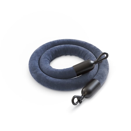 Montour Line Velvet Rope Grey With Black Snap Ends 8ft.Cotton Core HDVL510Rope-80-GY-SE-BK